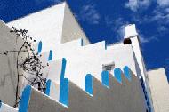 RTW00127 Traditional blue and white greek house